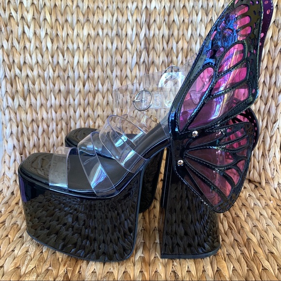 New Current Mood x Dolls Kill 🦋 Butterfly Platform Sandals - Picture 8 of 10